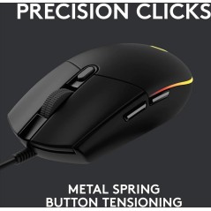 Logitech Gaming Mouse G102 LIGHTSYNC - Optisk, Kabling, Sort - Præcision og Komfort til Gaming 